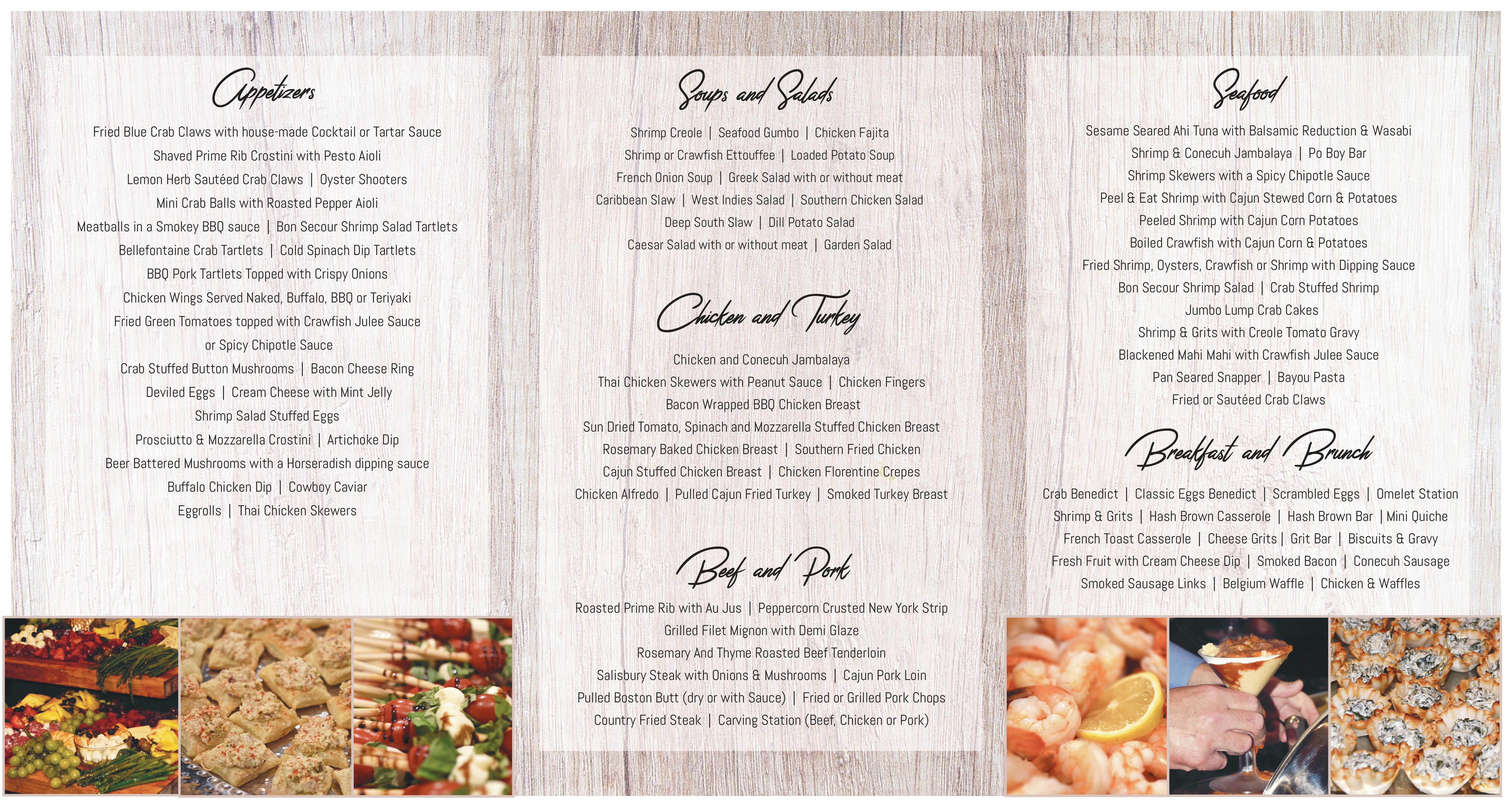 Mamas Catering Menu